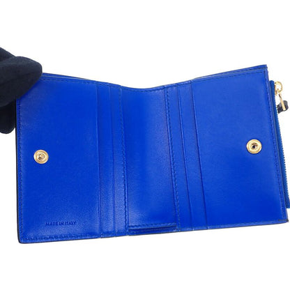 Celine Compact Wallet Bifold Calf Black Blue Gold — view 7