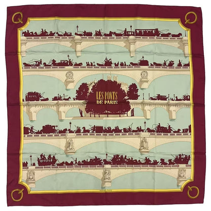 Hermes Carre 90 Scarf Silk les Ponts de Paris Bridges of