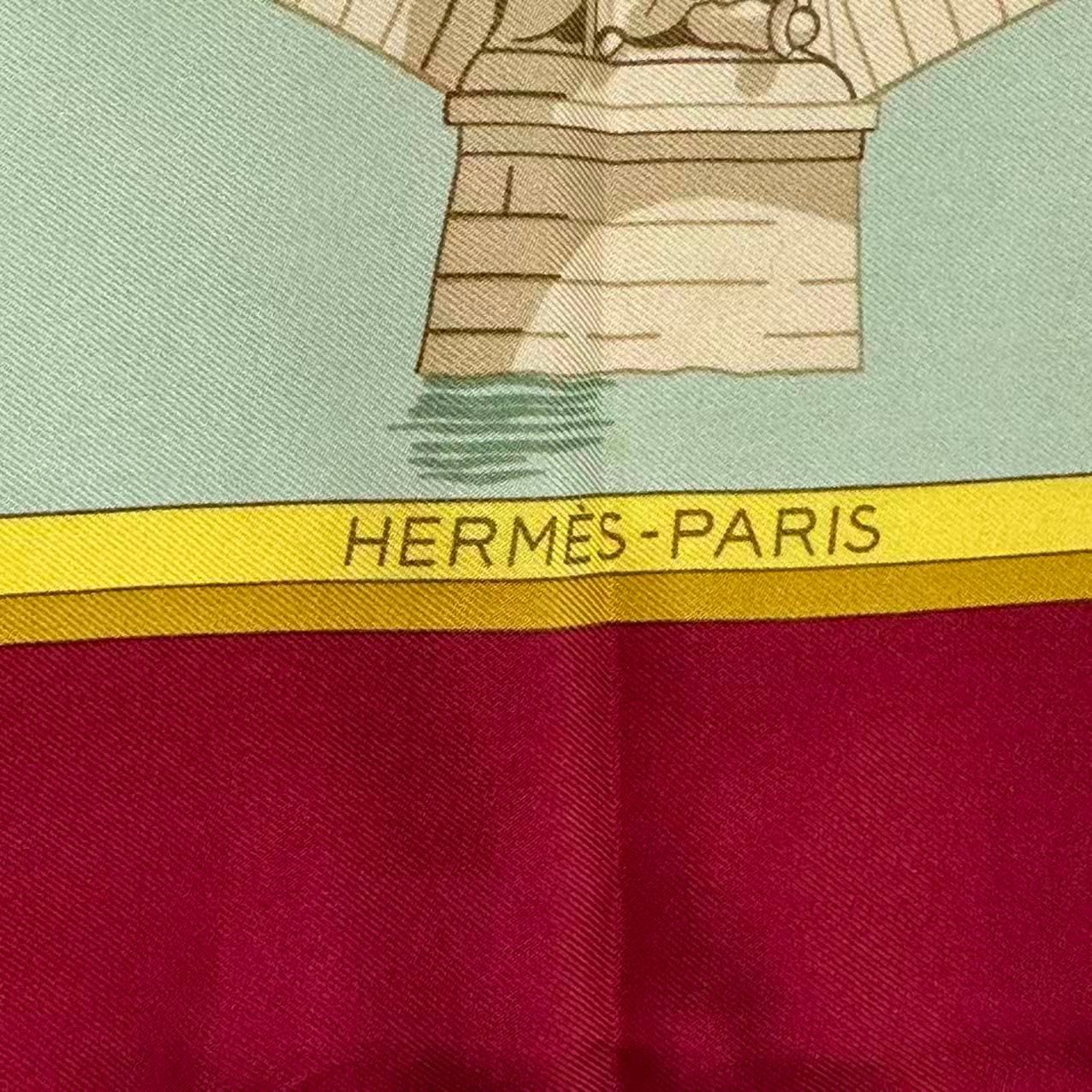 Hermes Carre 90 Scarf Silk les Ponts de Paris Bridges of — view 8