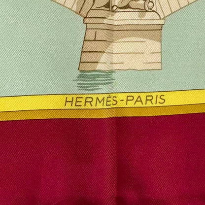 Hermes Carre 90 Scarf Silk les Ponts de Paris Bridges of — view 8