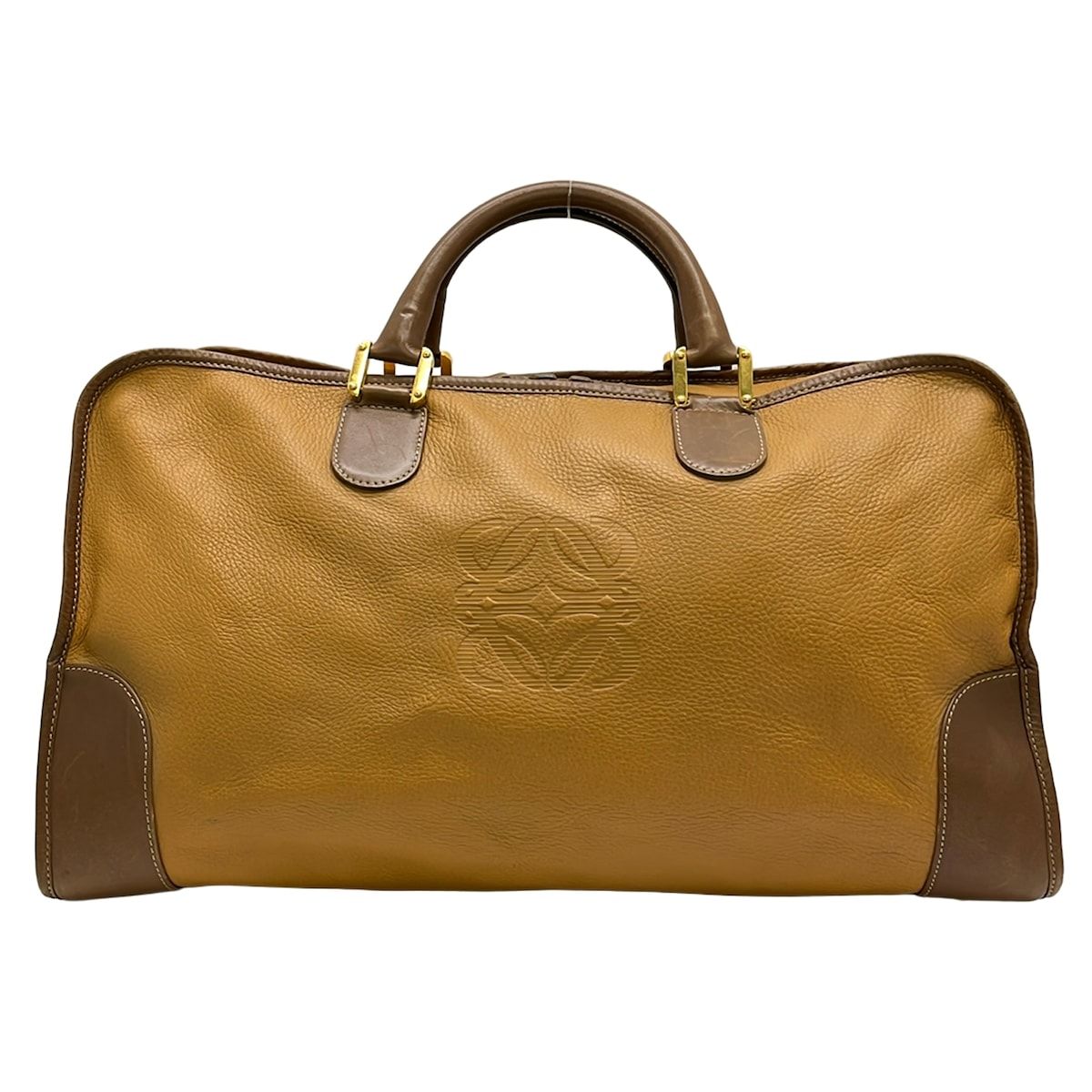 Loewe Boston Bag Amazona Brown Dark No Lock Leather
