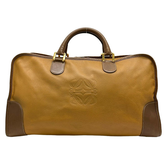 Loewe Boston Bag Amazona Brown Dark No Lock Leather