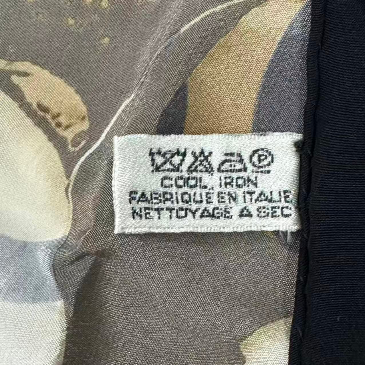 Chanel Scarf Camellia Logo Silk Black — view 8