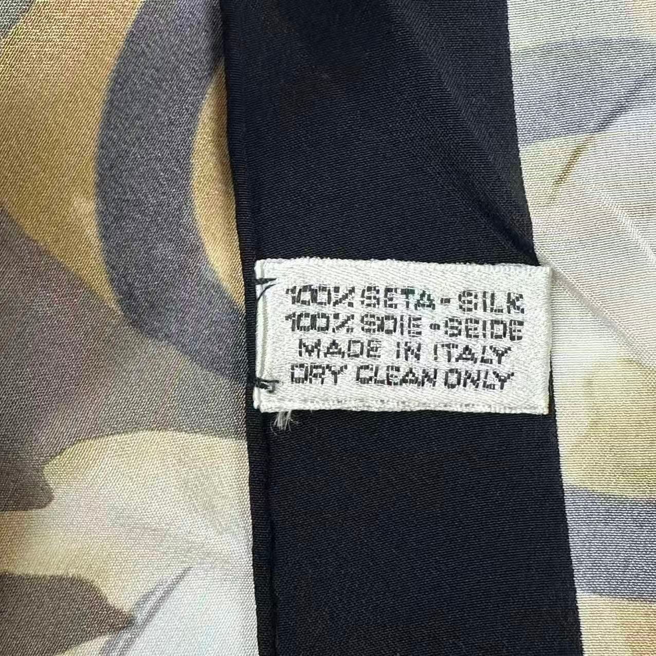 Chanel Scarf Camellia Logo Silk Black — view 7