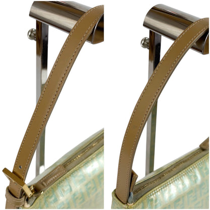 Fendi Zucchino Canvas Pouch Mini Handbag Light Blue Green — view 6