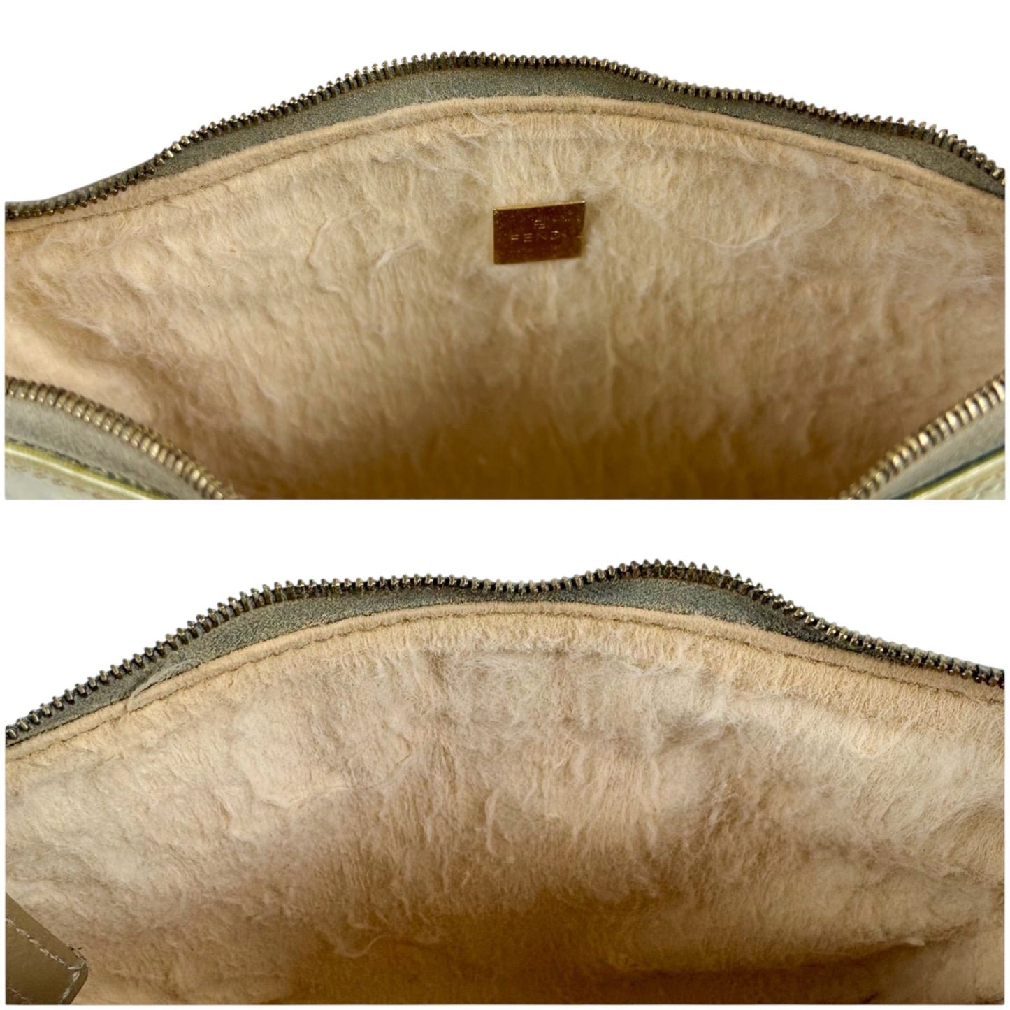 Fendi Zucchino Canvas Pouch Mini Handbag Light Blue Green — view 8
