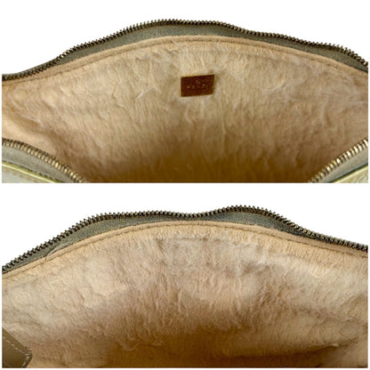 Fendi Zucchino Canvas Pouch Mini Handbag Light Blue Green — view 8