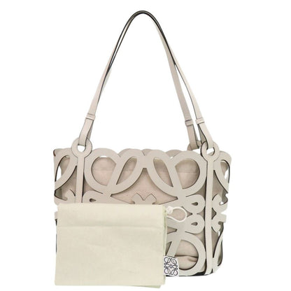 Loewe Anagram Cutout Tote Leather Canvas White — view 2