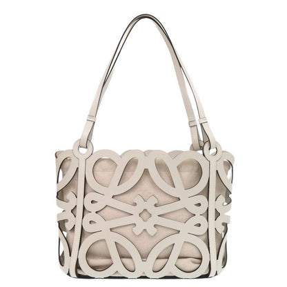 Loewe Anagram Cutout Tote Leather Canvas White