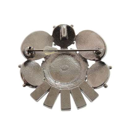 Chanel CC Logo Brooch Metal Faux Pearl Bijuu Black White — view 3