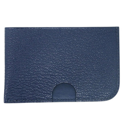 Hermes Poisson Card Case Chevre Misol Navy Light Blue Green — view 3