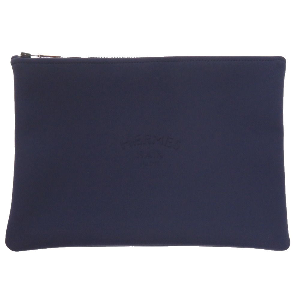 Hermes Neobain GM Nylon Polyurethane Blue Marine Pouch Navy