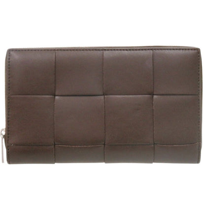 Bottega Veneta Maxi Intrecciato Leather Brown Wallet