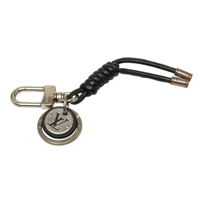 Louis Vuitton Damier Graphite Leather Rope Key Holder Charm Silver Black Metal