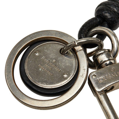 Louis Vuitton Damier Graphite Leather Rope Key Holder Charm Silver Black Metal — view 4