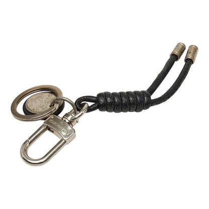 Louis Vuitton Damier Graphite Leather Rope Key Holder Charm Silver Black Metal — view 2