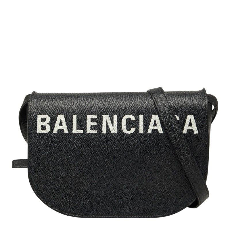 Balenciaga Ville Day Crossbody Shoulder Bag Navy White Leather