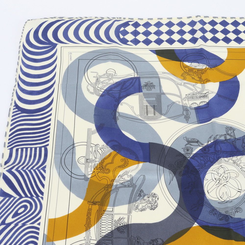 Hermes Tagged Silk Scarf C Mark Shawl — view 3
