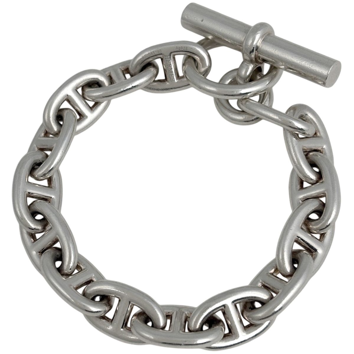 Hermes Chaine D'ancre MM 15 Links Bracelet 925 Sterling Silver
