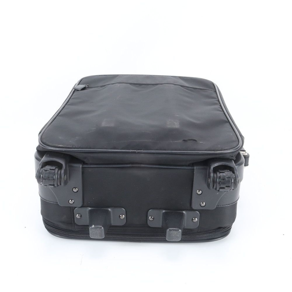 Prada Tessuto Nylon Triangle Logo Leather Suitcase Travel Bag Business Trunk — view 7