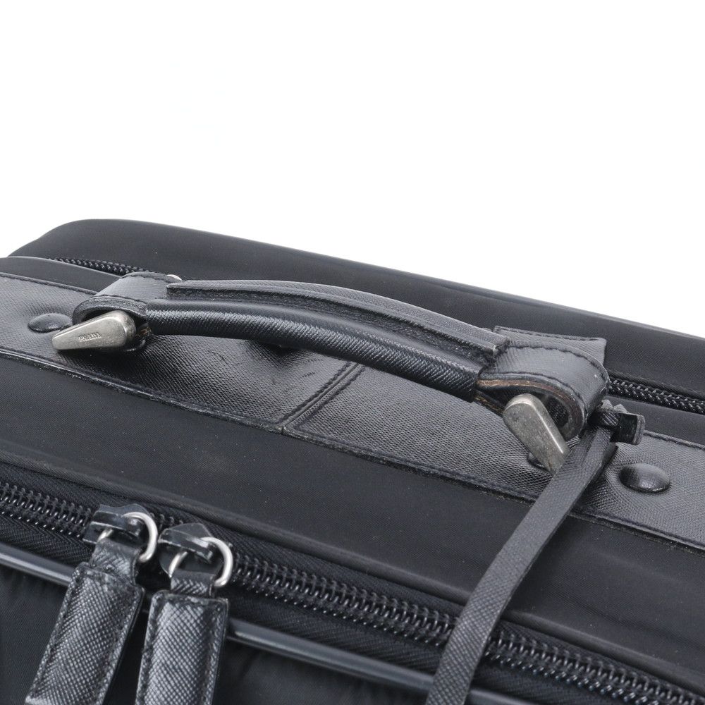 Prada Tessuto Nylon Triangle Logo Leather Suitcase Travel Bag Business Trunk — view 3