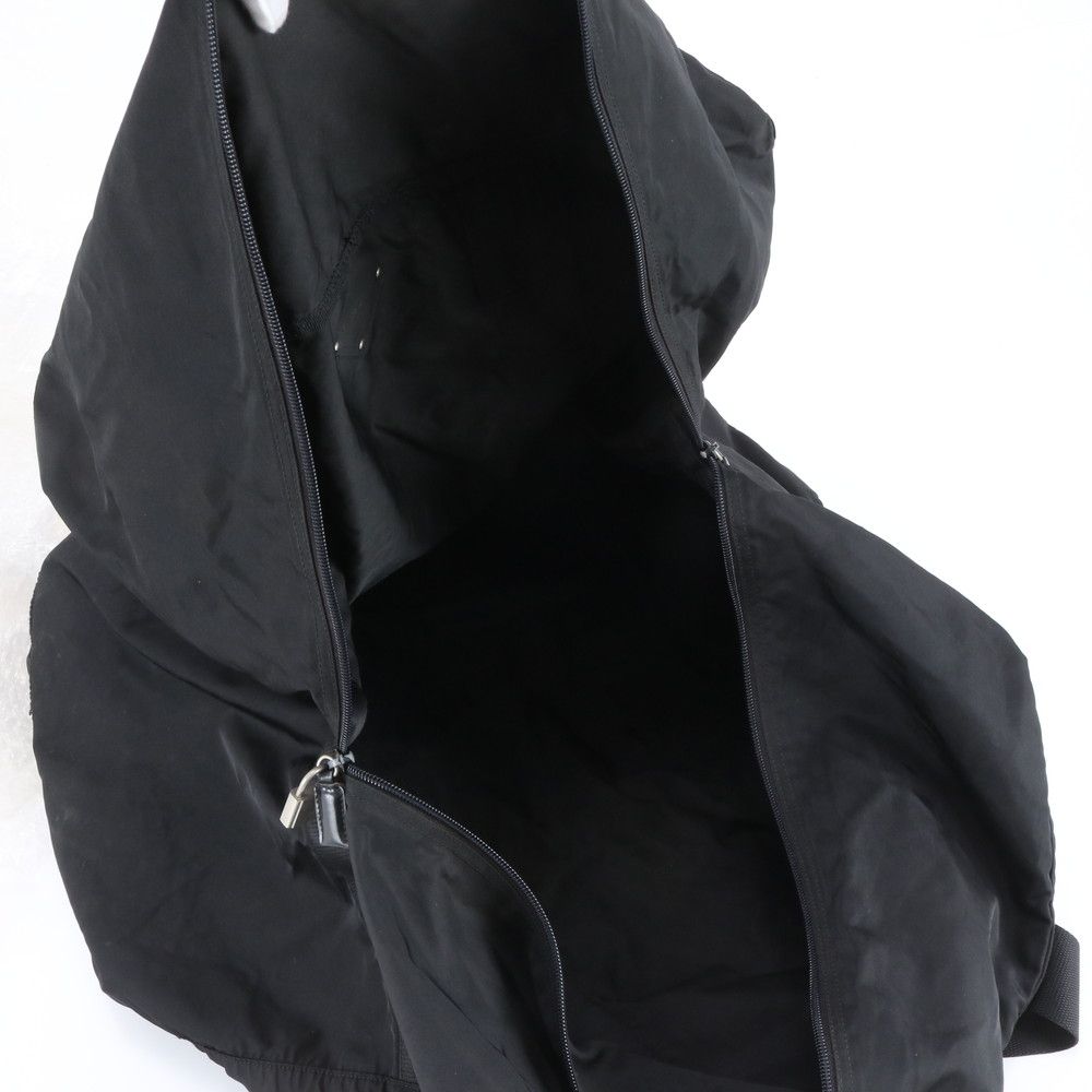 Prada Tessuto Nylon Triangle Logo Leather Boston Bag Business Trip Tote Travel — view 7