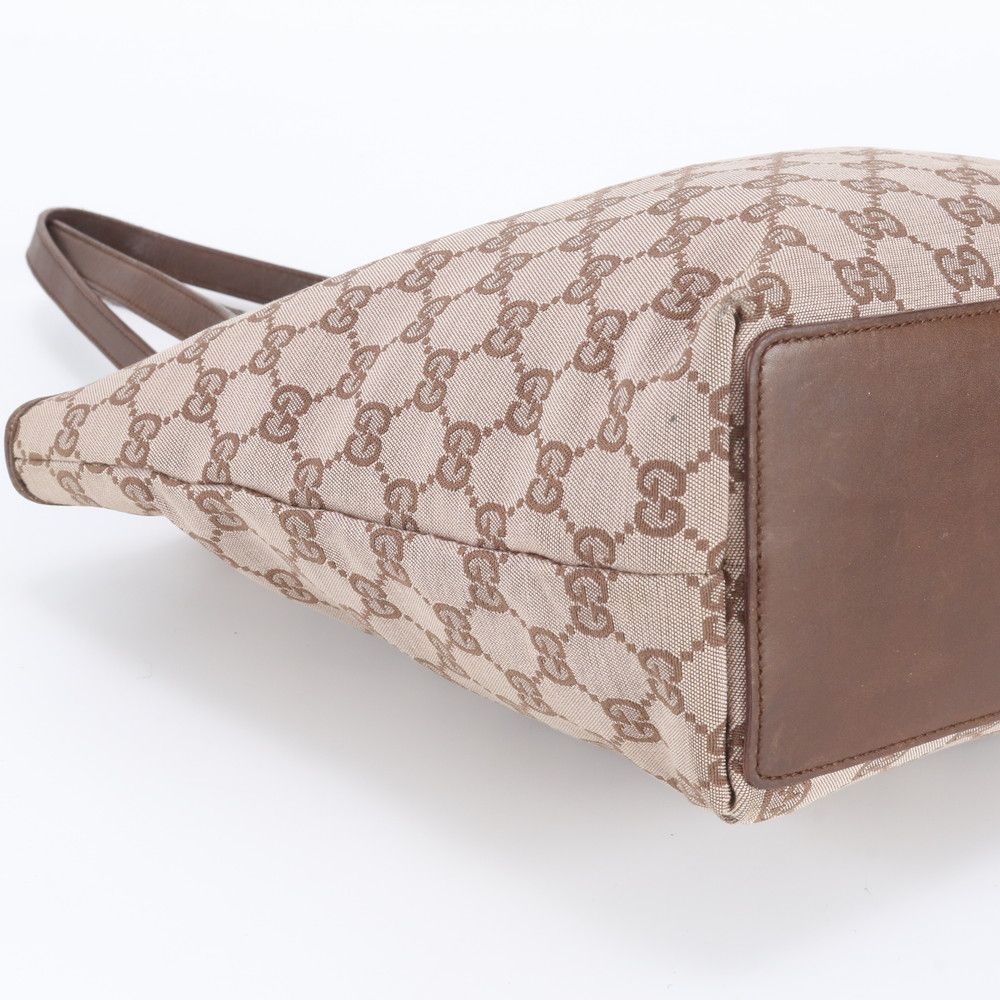 Gucci GG Canvas 002 Leather Tote Shoulder Hand Brown — view 6