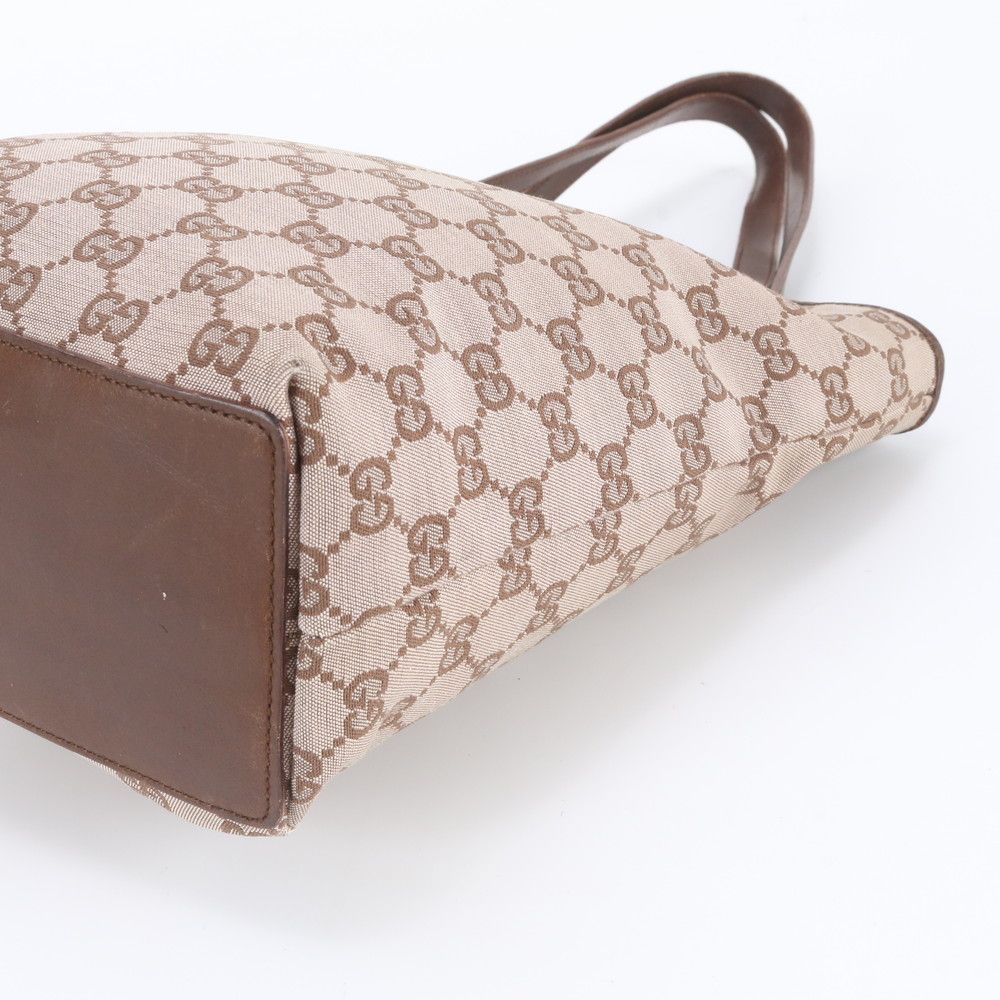 Gucci GG Canvas 002 Leather Tote Shoulder Hand Brown — view 4