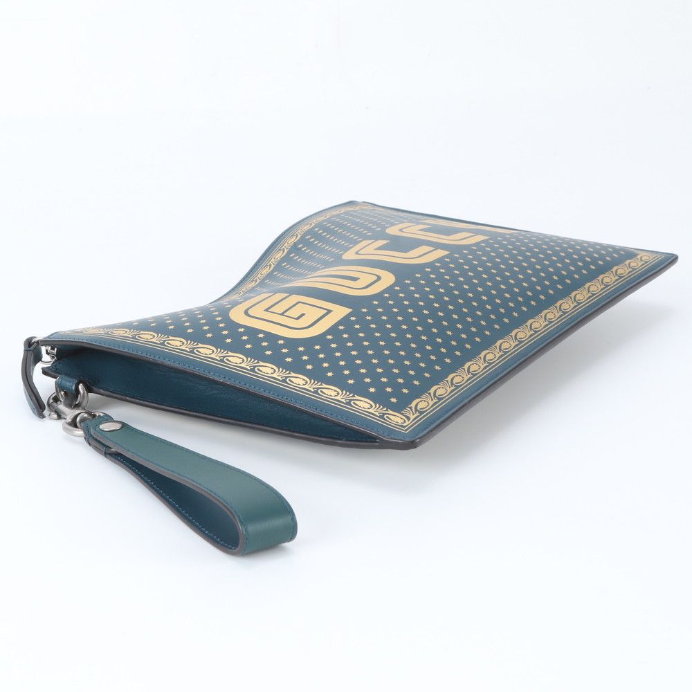 Gucci Sega Collaboration Guccy Print Leather Business Clutch — view 5