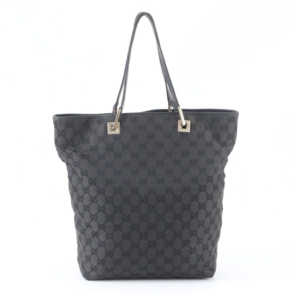 Gucci GG Canvas 002 Leather Tote Shoulder Hand Black — view 3