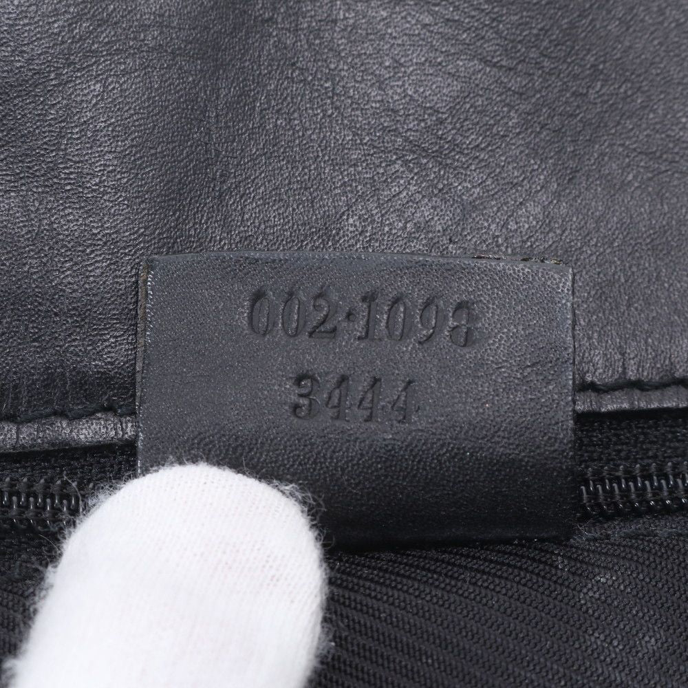 Gucci GG Canvas 002 Leather Tote Shoulder Hand Black — view 9