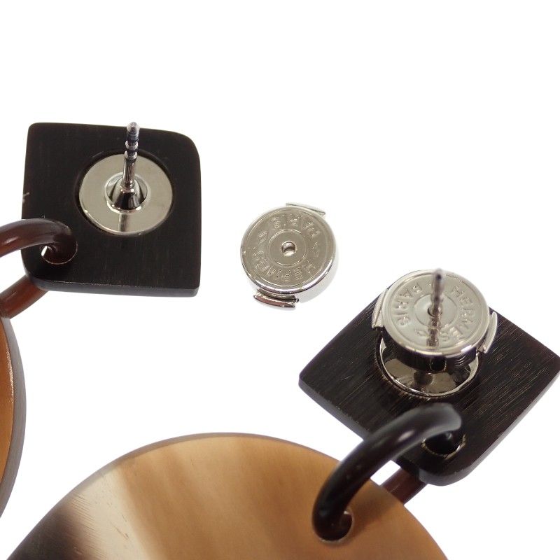 Hermes Earrings Buffalo Horn Brown — view 8