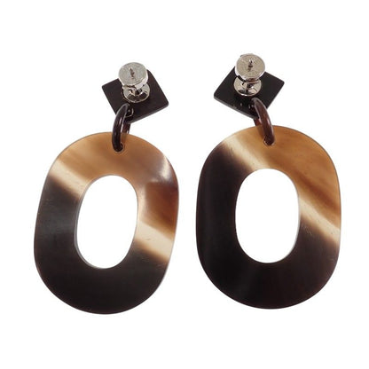 Hermes Earrings Buffalo Horn Brown — view 6
