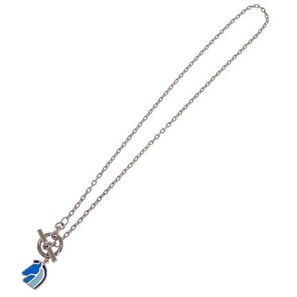 Hermes Helios Cheval Necklace Horse Metal Silver Blue Pendant — view 5