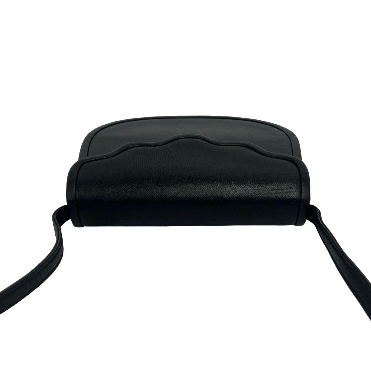 Saint Laurent Yves Vintage Scallop Leather Mini Shoulder Bag Pochette Black — view 4
