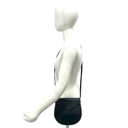 Saint Laurent Yves Vintage Scallop Leather Mini Shoulder Bag Pochette Black — view 2