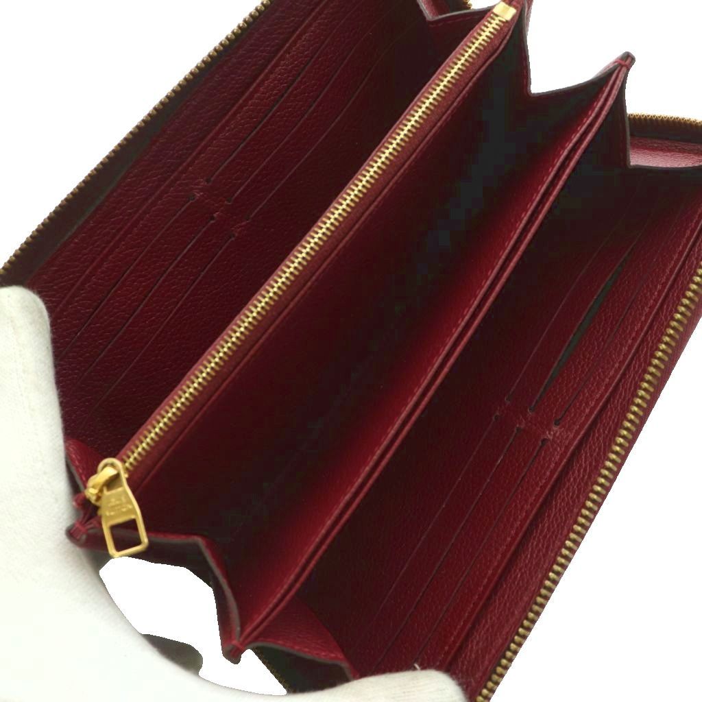 Louis Vuitton Monogram Empreinte Zippy Wallet Zip Around Leather Bordeaux SS — view 5