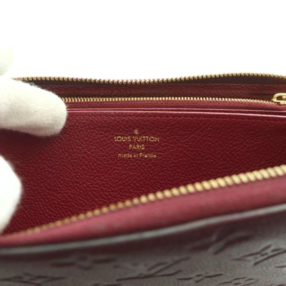 Louis Vuitton Monogram Empreinte Zippy Wallet Zip Around Leather Bordeaux SS — view 8