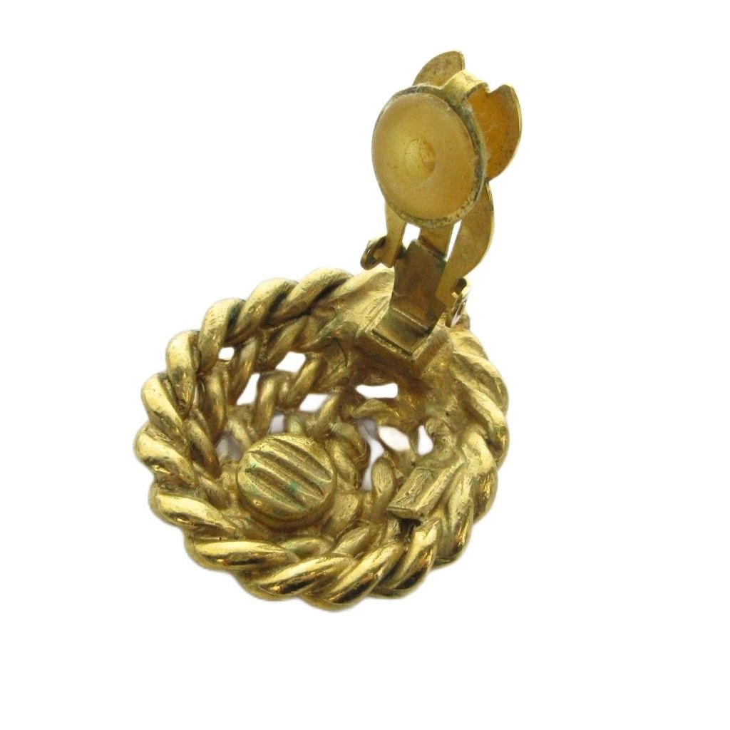 Saint Laurent Yves YSL Vintage Earrings Clip on Gold — view 3