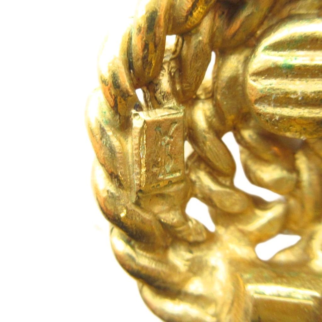 Saint Laurent Yves YSL Vintage Earrings Clip on Gold — view 4