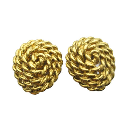 Saint Laurent Yves YSL Vintage Earrings Clip on Gold