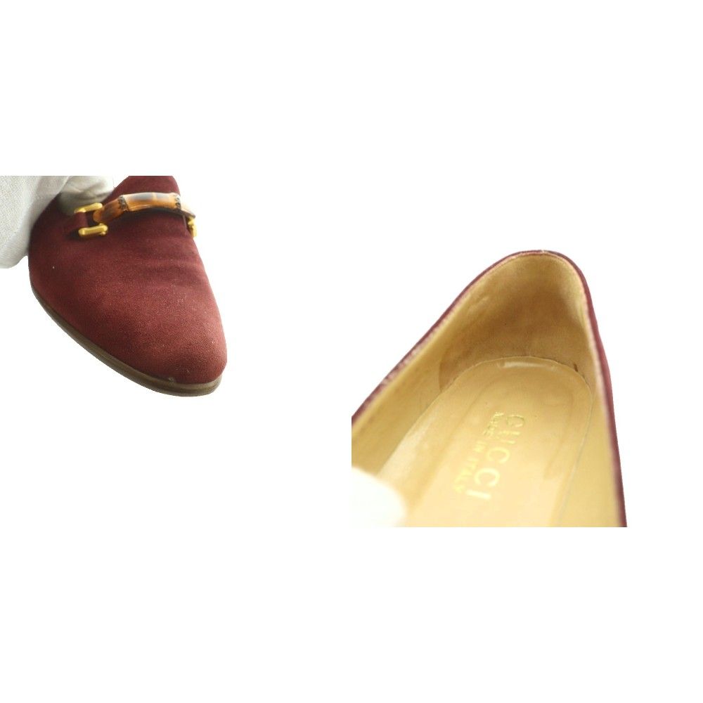 Gucci Bamboo Suede Loafers 35.5 Bordeaux SS — view 9