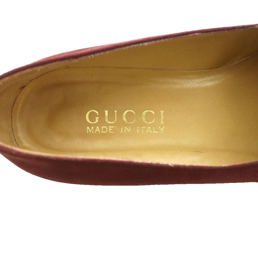 Gucci Bamboo Suede Loafers 35.5 Bordeaux SS — view 7