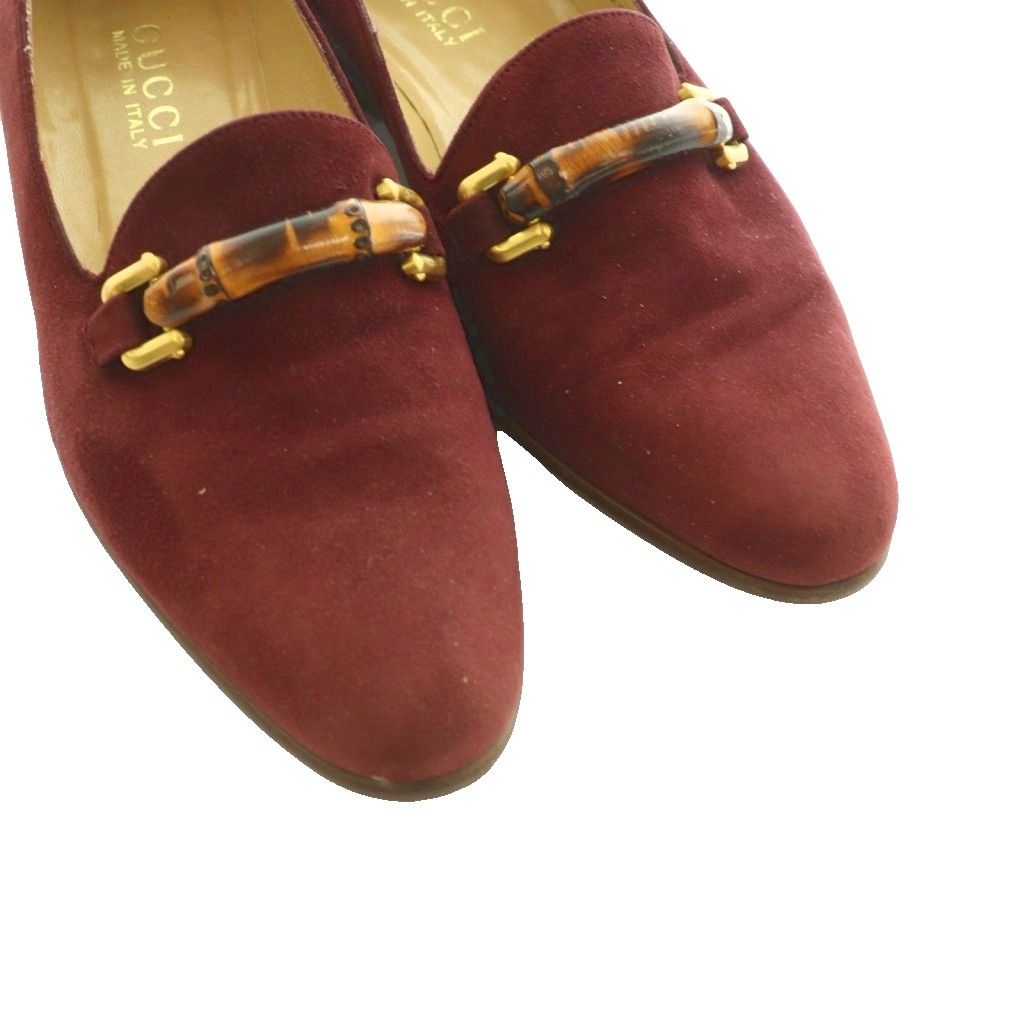 Gucci Bamboo Suede Loafers 35.5 Bordeaux SS — view 3