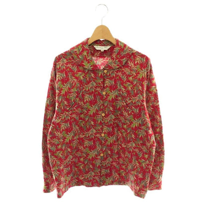 Dior Sports Shirt Blouse Long Sleeve Floral Pattern Open Collar All Over M