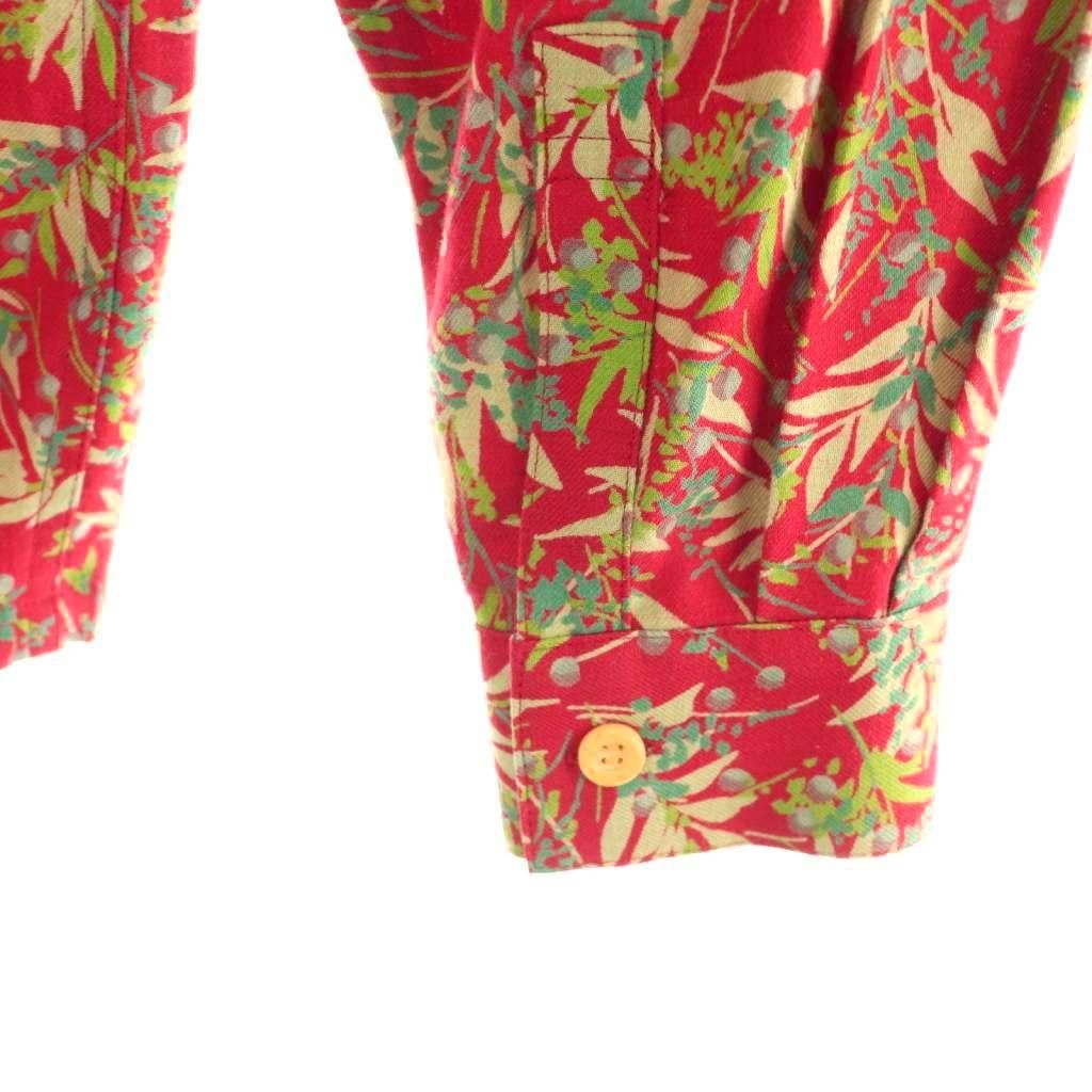 Dior Sports Shirt Blouse Long Sleeve Floral Pattern Open Collar All Over M — view 4