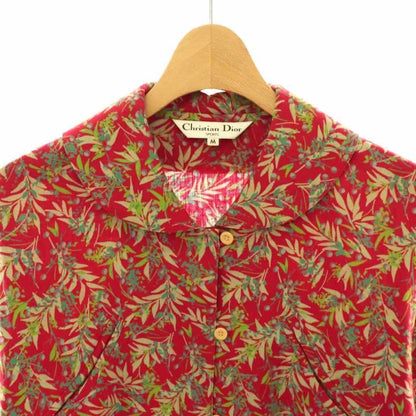 Dior Sports Shirt Blouse Long Sleeve Floral Pattern Open Collar All Over M — view 3