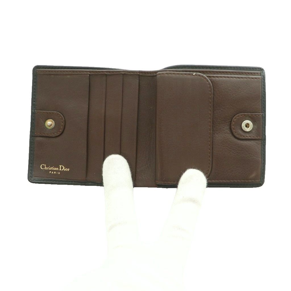 Dior Bifold Wallet CD Logo Leather Black SS — view 5