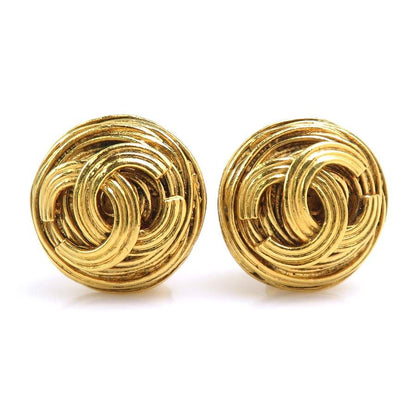 Chanel Earrings Vintage Gold