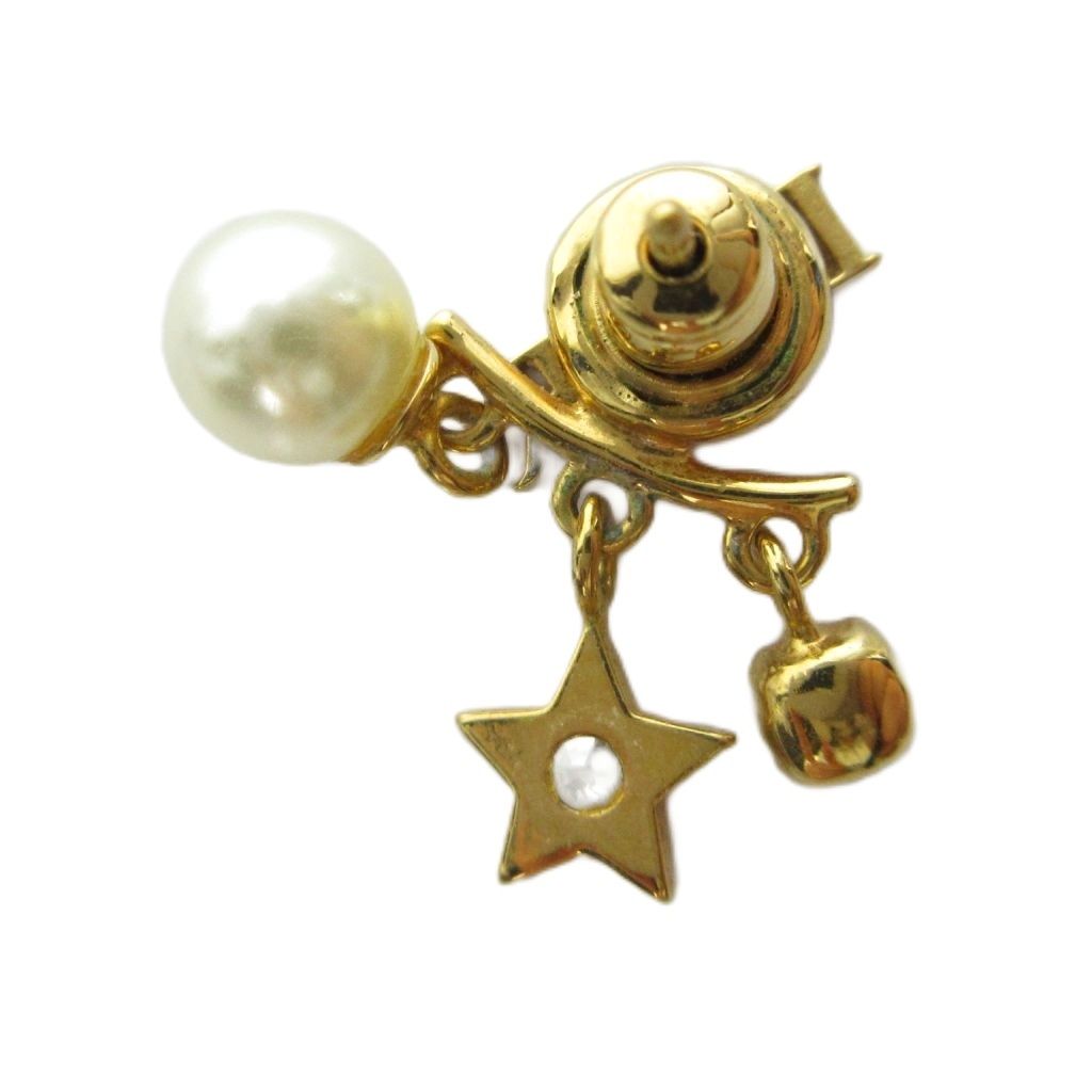 Dior Dioevolution Earrings Faux Pearl Logo Gold — view 2